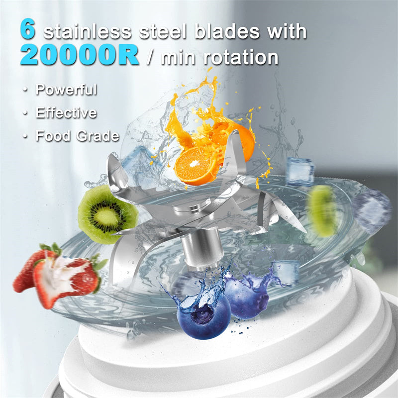 Portable Blender Juicer For Shakes And Smoothies With 6 Blade Mini Blender